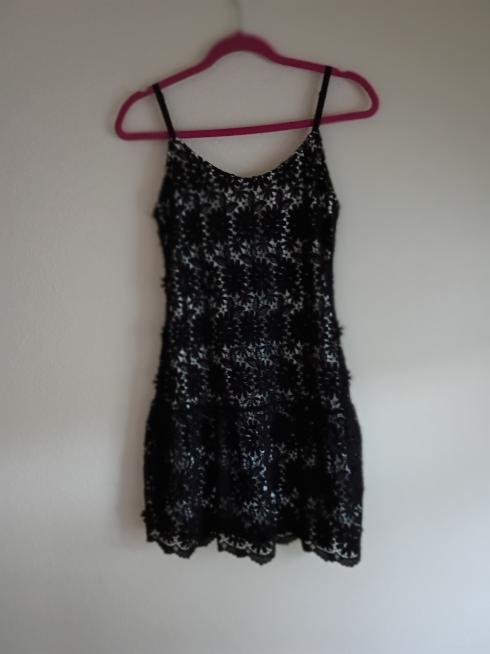 Alice + Olivia Black Floral Lace Mini Dress